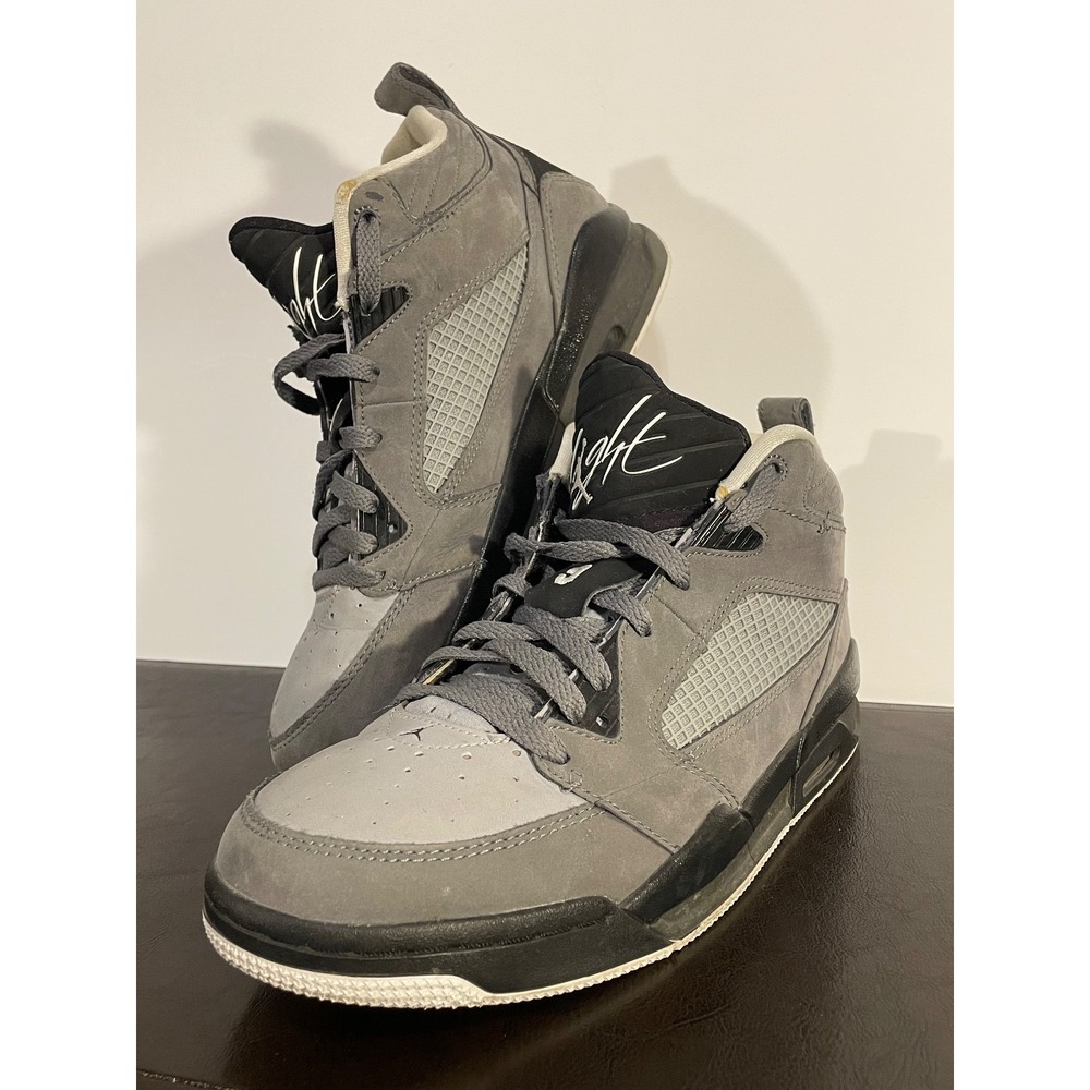 NIKE MENS SIZE 9 SHOES AIR JORDAN FLIGHT 9 COOL GREY BLACK WHITE 395553-005